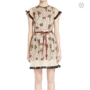 EUC RED Valentino Garden Embroidered Tulle dress
